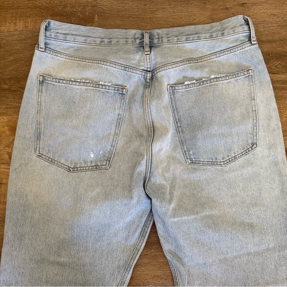 Agolde Premium 90's Pinch Waist High Rise Straight Leg Jeans Light Wash Size 33 - Picture 9 of 9